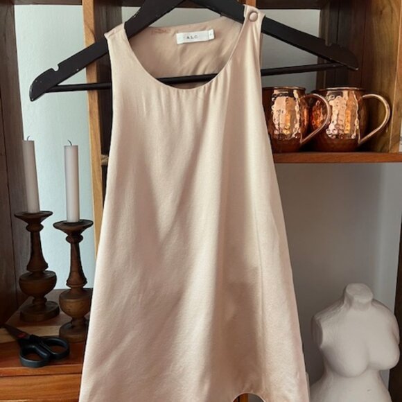 A.L.C. Jasper Sleeveless Open-Back Satin Blouse Silk Size 6 Blush Pink - Picture 3 of 5